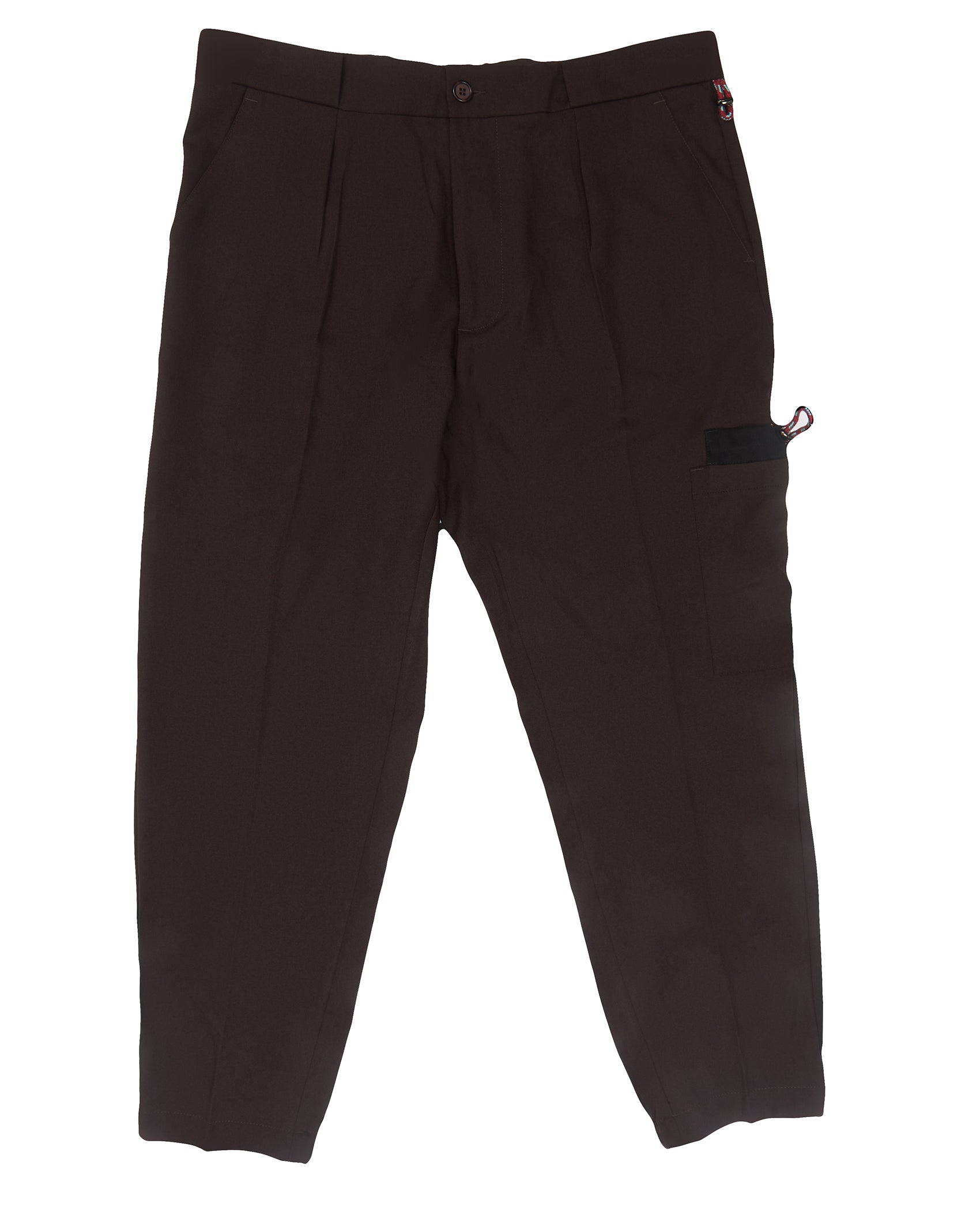 Brown One Pocket Casual Cinch Pant