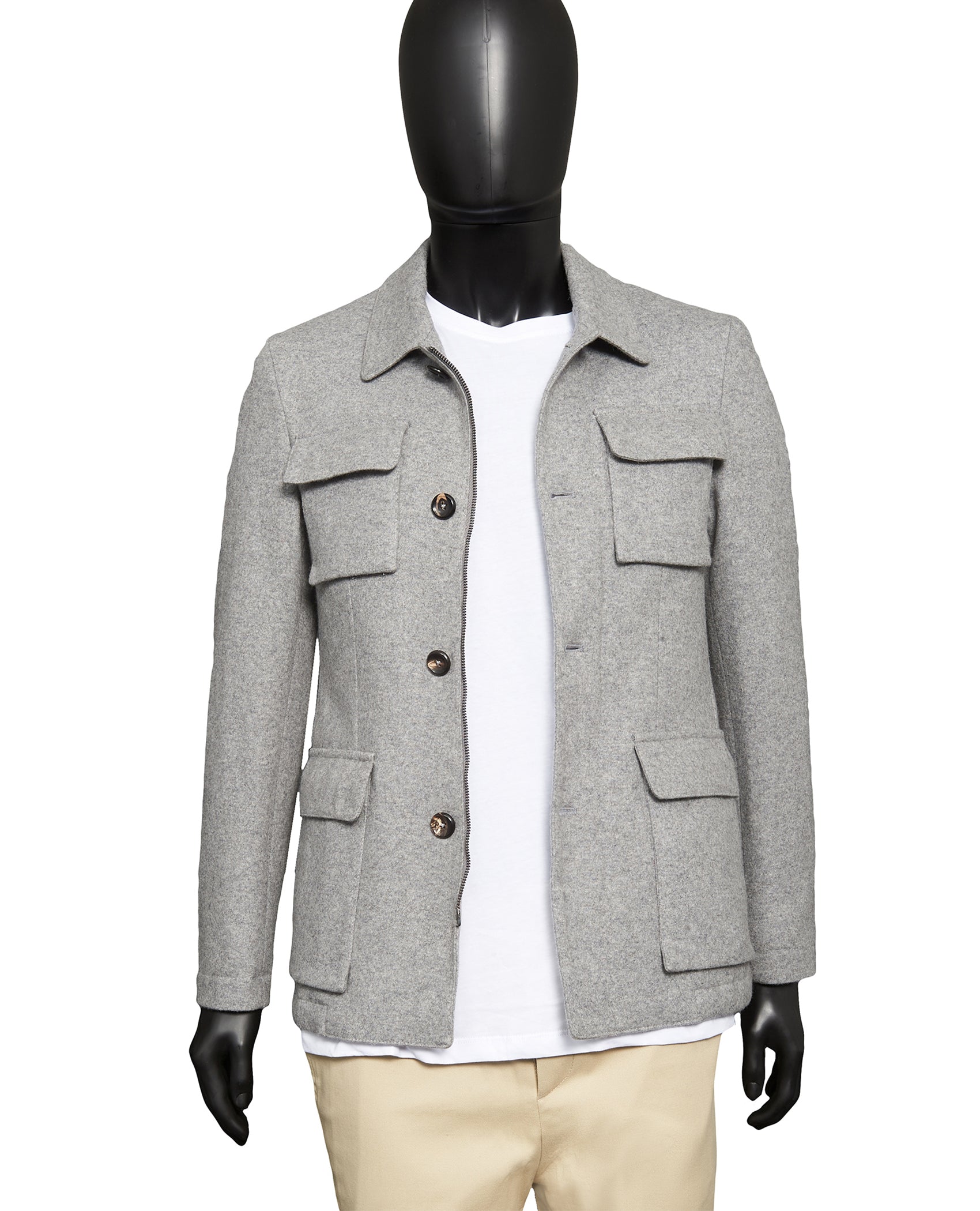 Four Pocket Quilted Jacket with Zip Collage