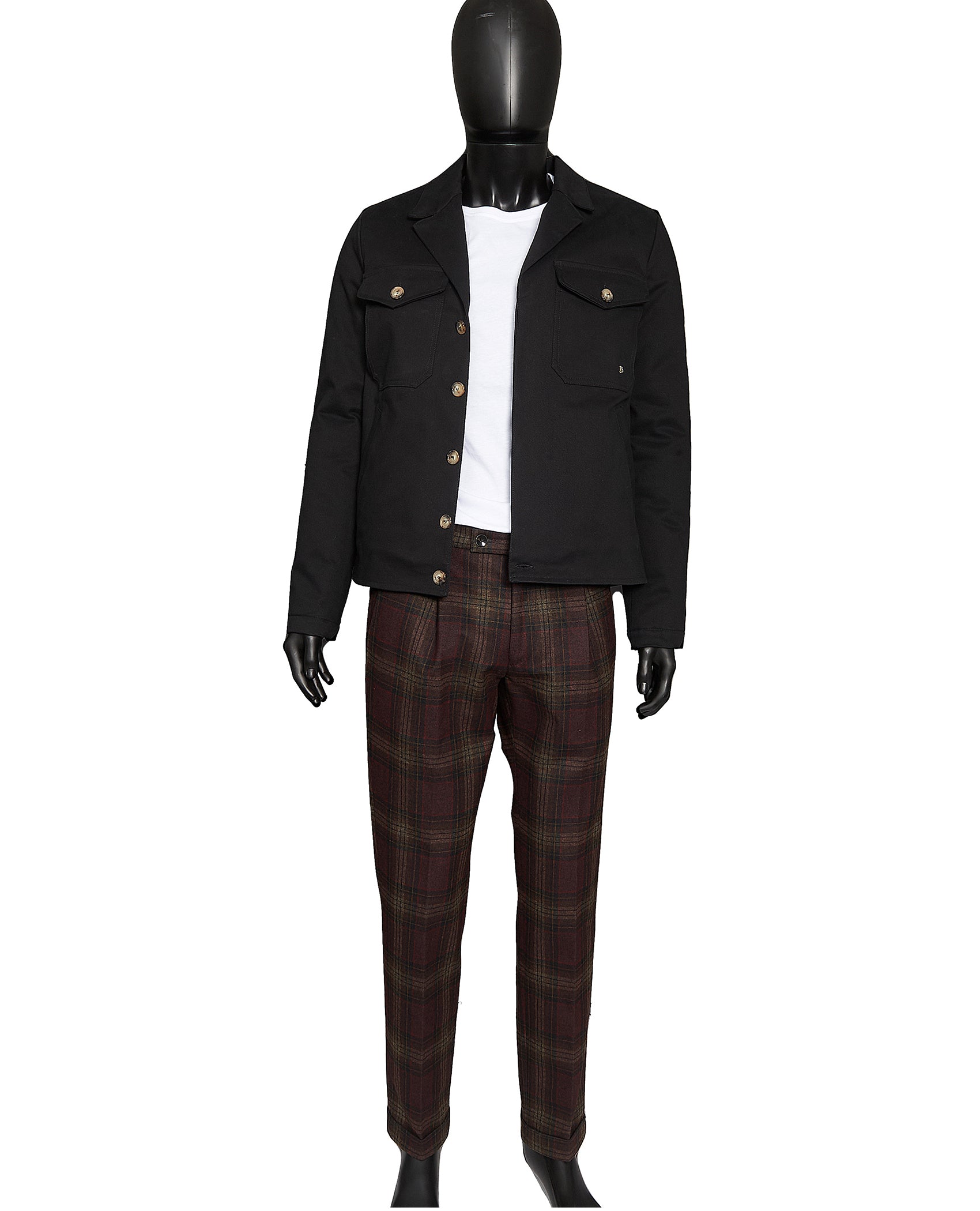 BURGUNDY PLAID Dress PANT with cuff