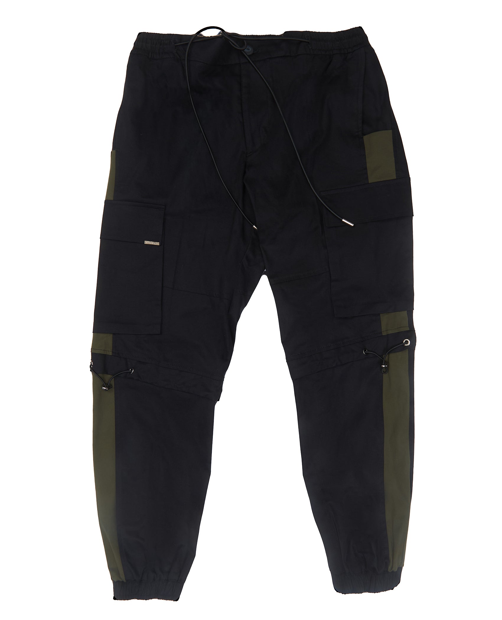 Black Cargo Pant with Green accent
