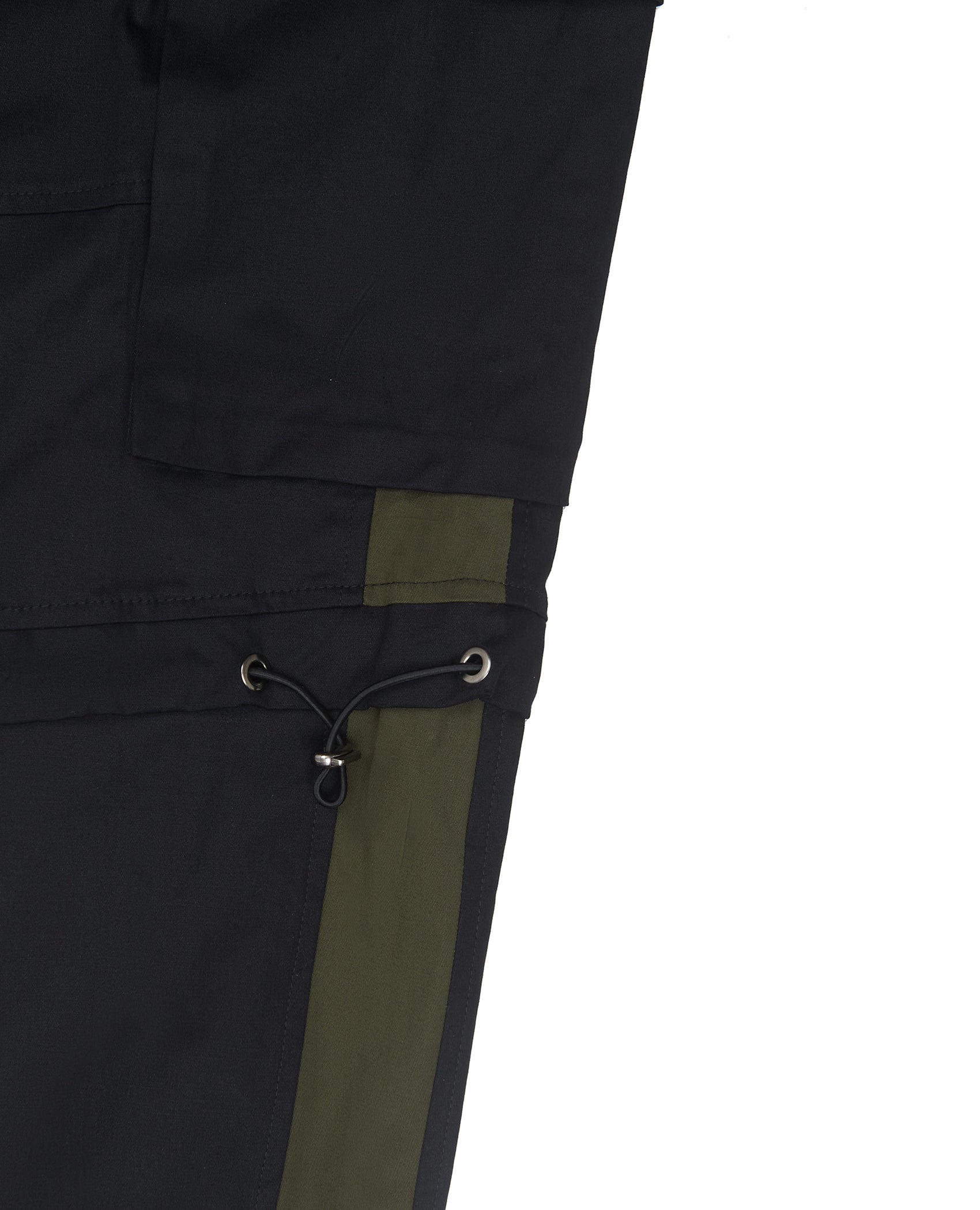 Black Cargo Pant with Green accent