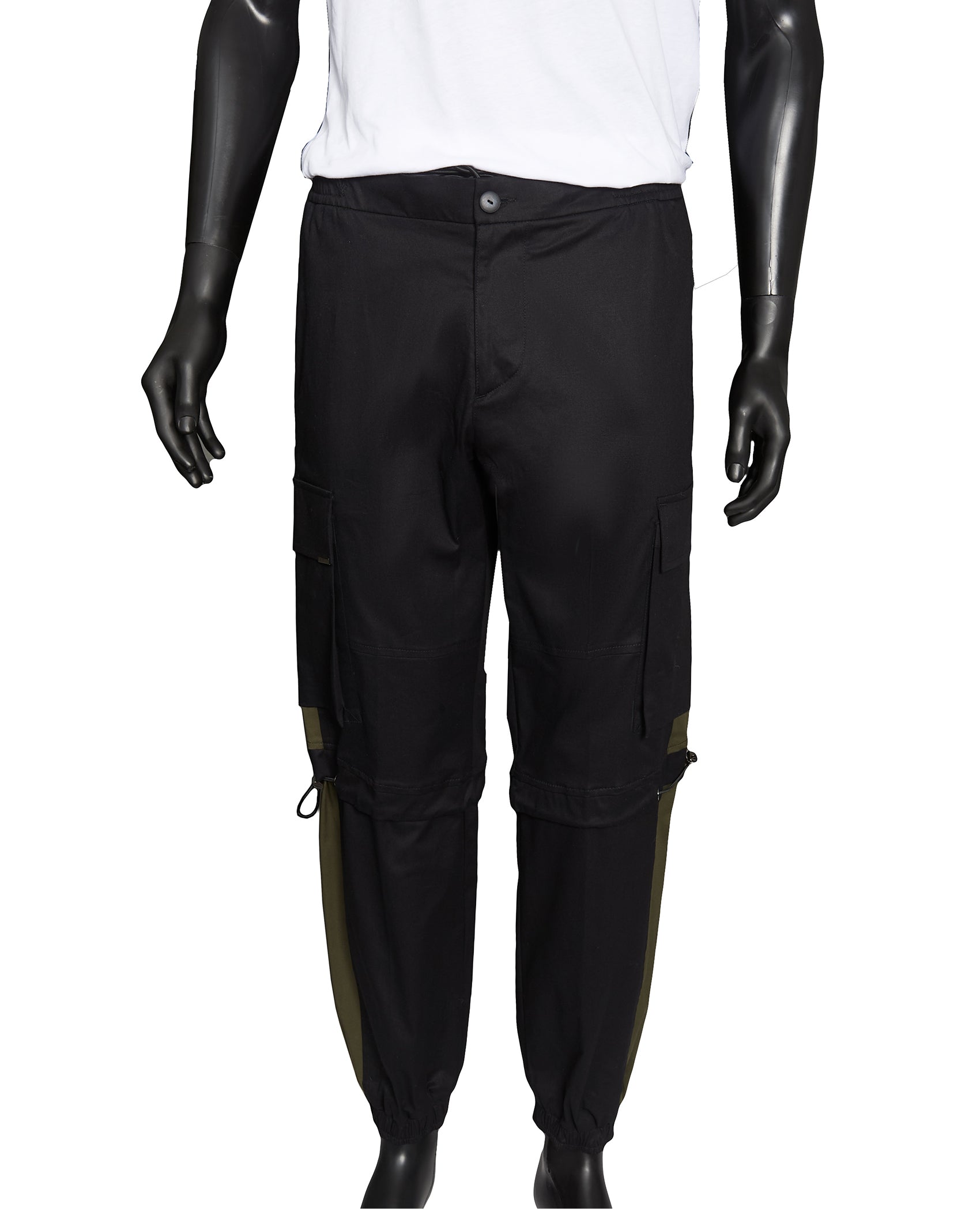 Black Cargo Pant with Green accent