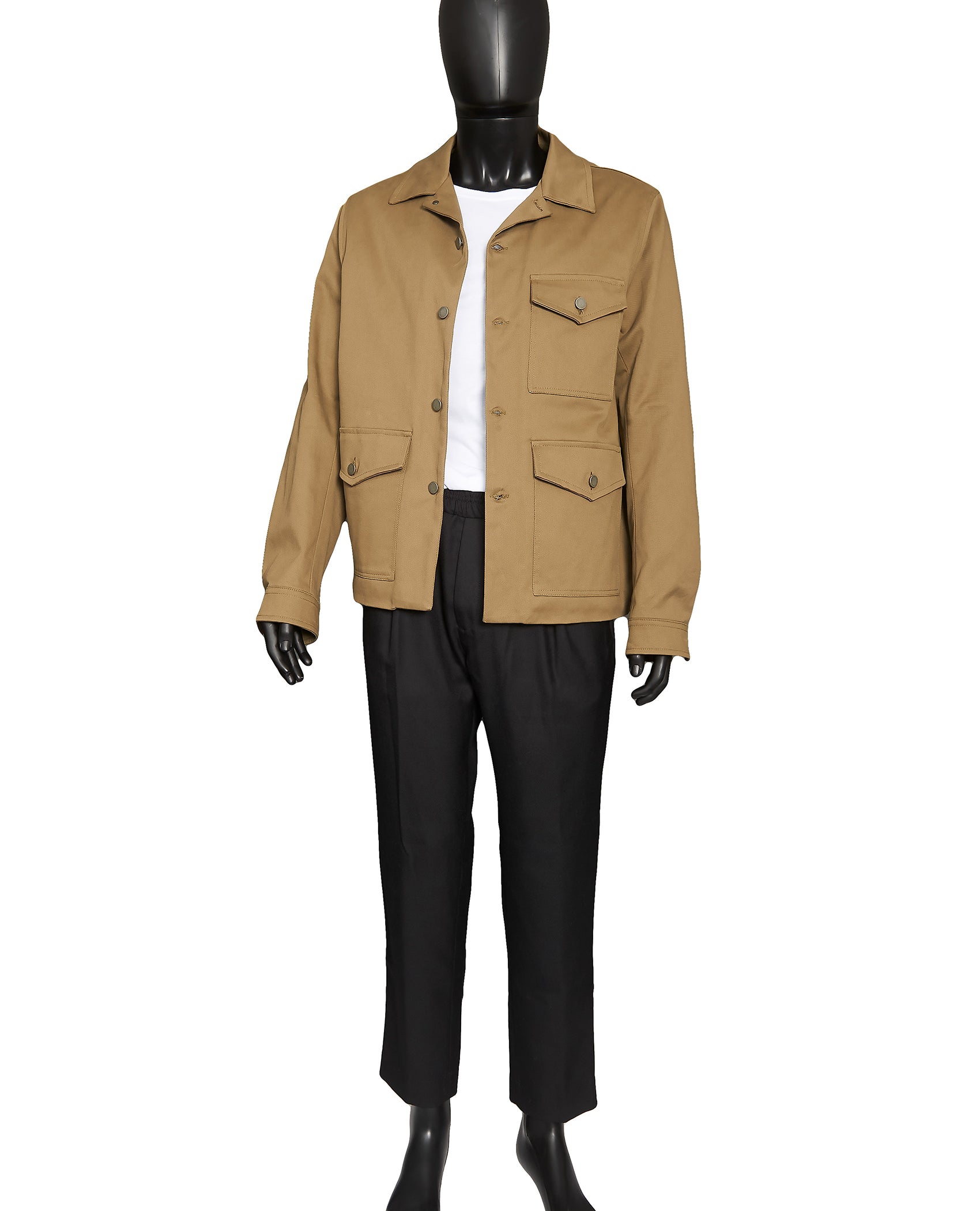 NATURAL BRUSHED COTTON SHIRT JACKET