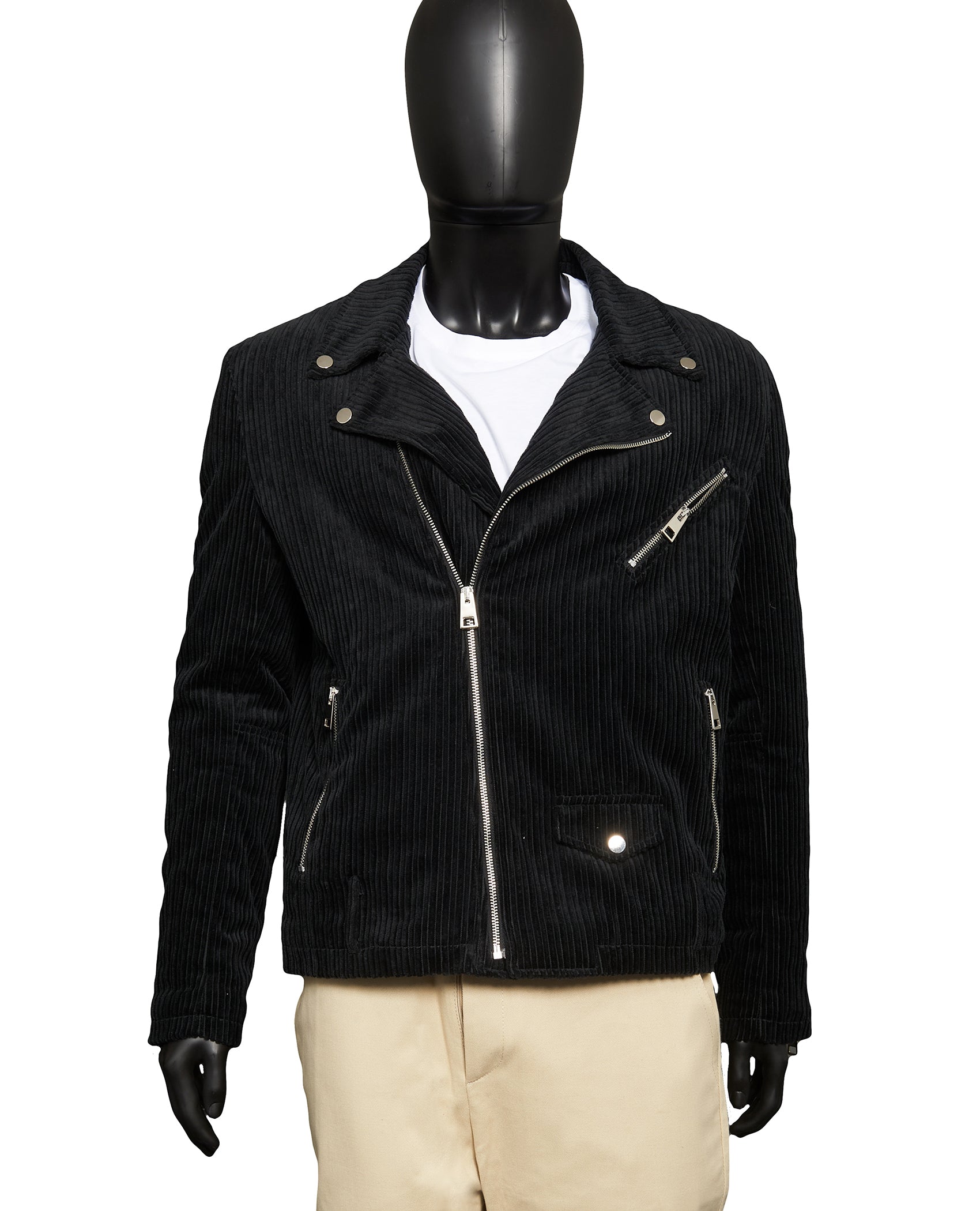 CORDUROY MULTI-ZIP BIKER JACKET