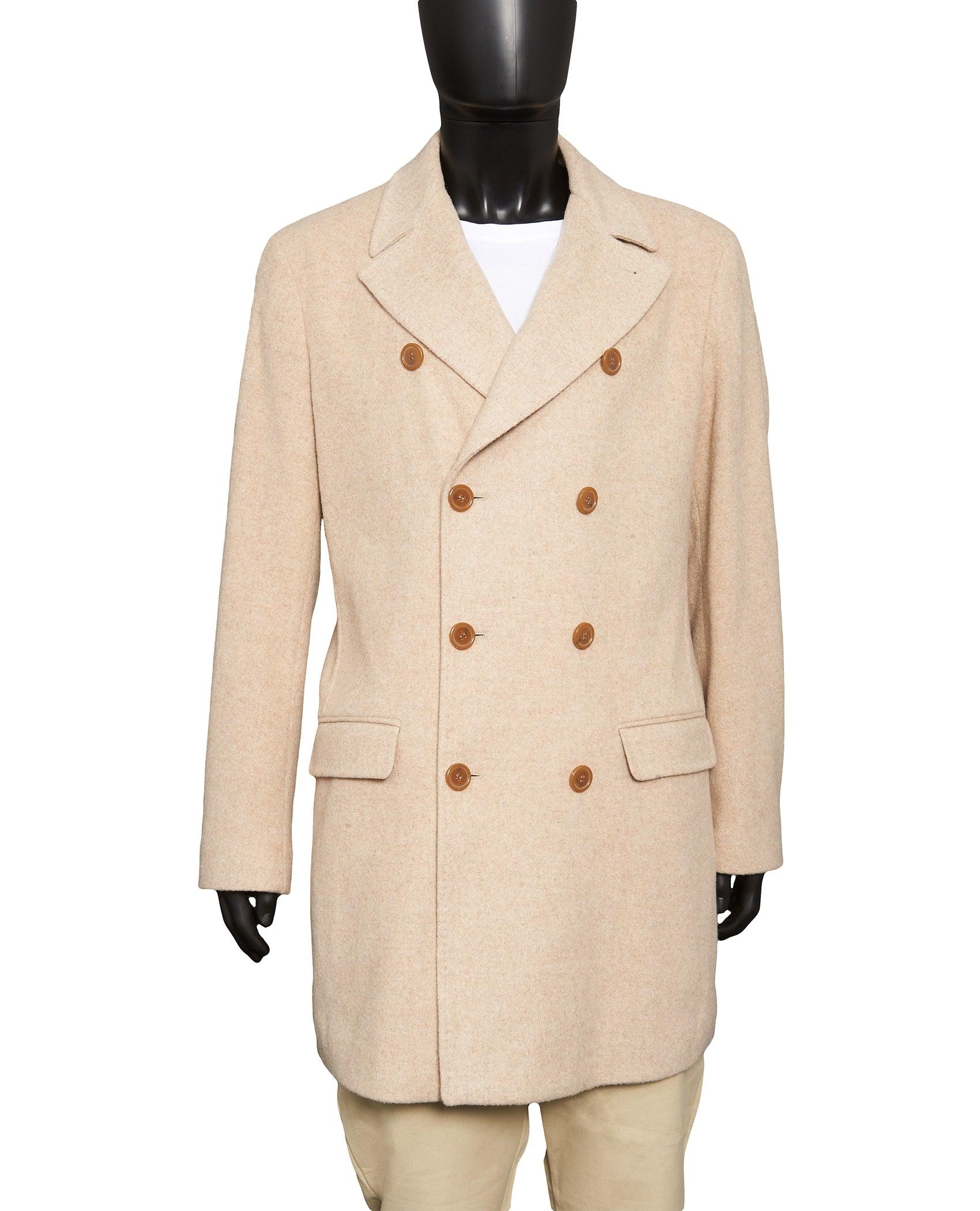 DOUBLE BREASTED WOOL  overcoat