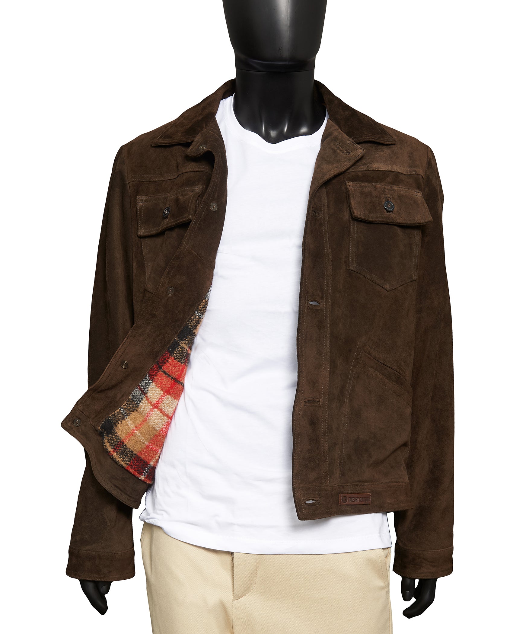 SUEDE JACKET WITH FLANEL INTERIOR