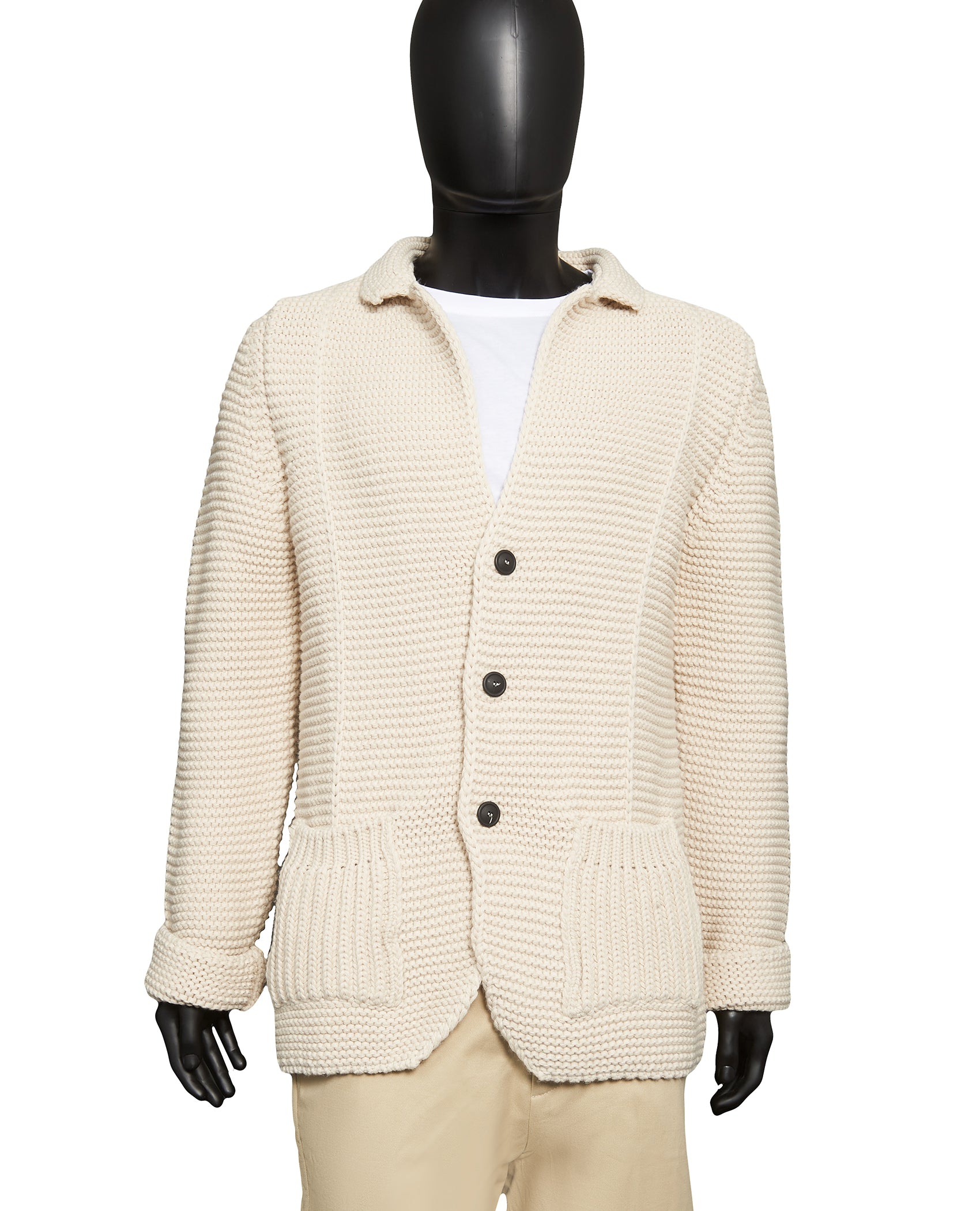 CHUNKY KNIT CARDIGAN WITH COLLAR