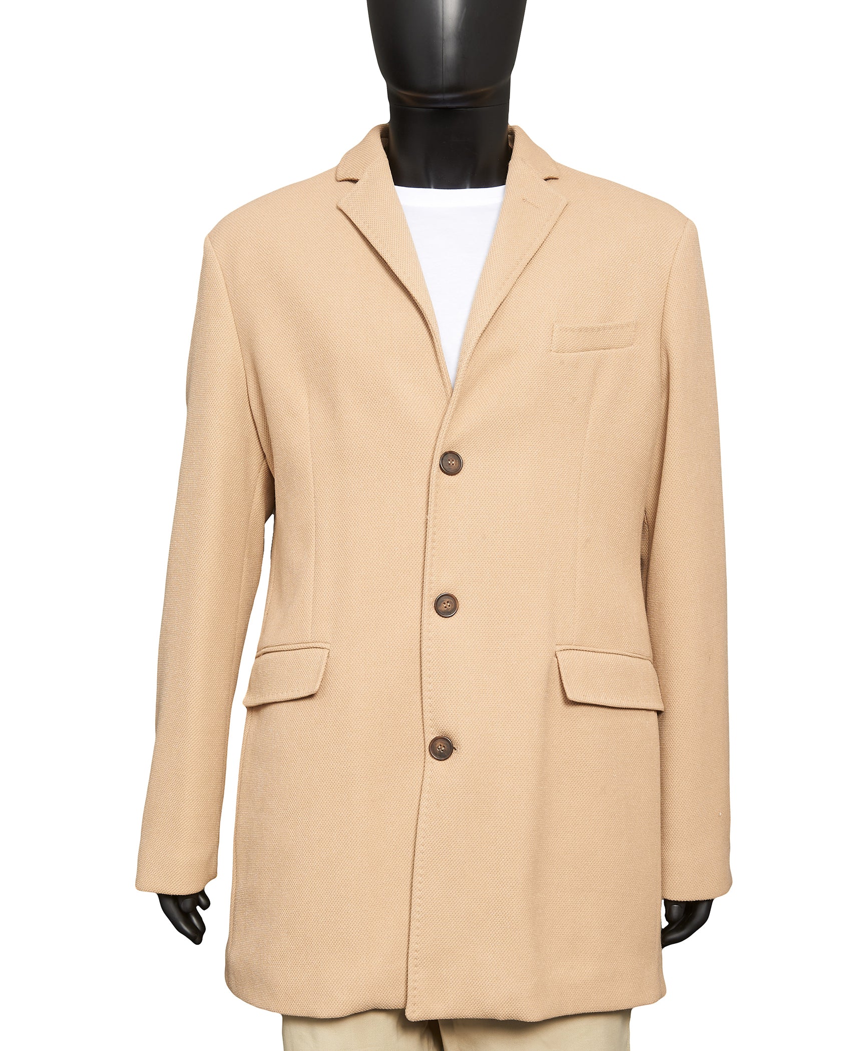 3-BUTTON TWILL OVERCOAT