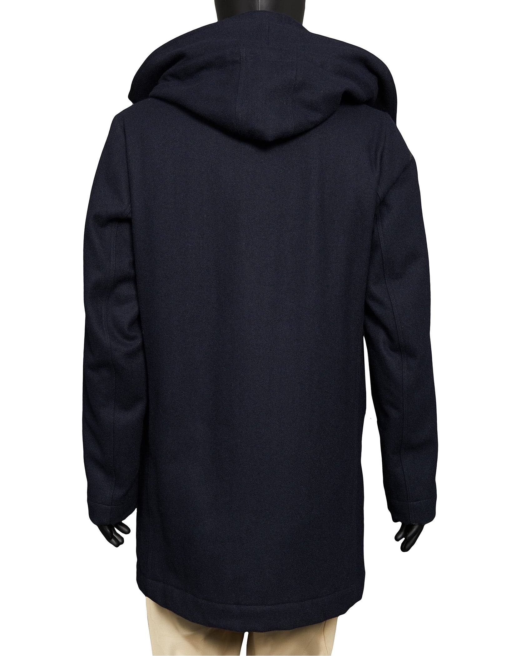 2-POCKET HOODED DRAWSTRING OVERCOAT